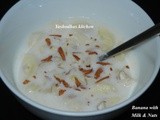 Healthy breakfast without stove top or microwave - fruit with milk and nuts