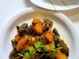 Aaloo Bhindi ki sabzi    ( Okras stir fried with potatoes and spices )