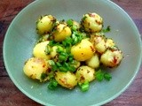 Baby Potatoes and spring onion curry