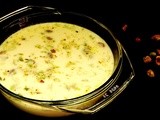 Basundi   (Flavored thickened sweet milk with saffron, almonds and pistachios)