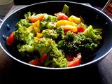 Broccoli bell peppers sesame stirfry