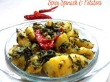 Spicy Spinach  and Potatoes tossed in Indian spices ( Aaloo Paalak)