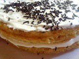Steamed banana pudding cake with whipped cream ( eggless)