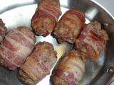 Stuffed Rolls with Chestnuts and Cranberry Wrapped in Bacon