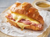 Ham & Cheese Croissants with Mustard Glaze