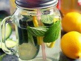 Lemon cucumber water detox with mint flavors