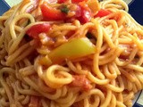 Špageti sa šunkom i paprikom za 15 min