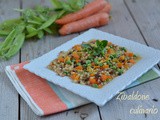 Fregola risottata con piselli e carote