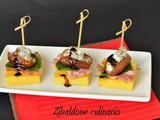 I miei stuzzichini di polenta con bacon, datteri e formaggio erborinato per il Club del 27