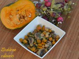 Insalata tiepida di ceci, funghi e zucca