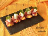 Nettarine con prosciutto crudo, mozzarella e menta