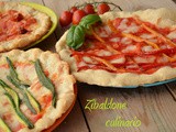 Pizza napoletana al piatto con verdure...a pois, a righe e scozzese