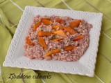 Risotto al vino rosso e petali di zucca